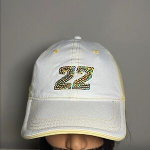 Chase NASCAR White with Sequin '22' Design hat